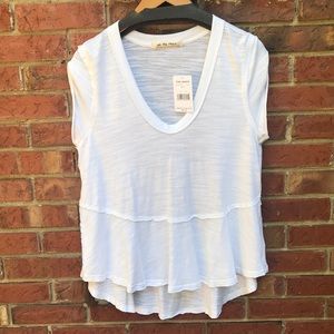 🔺S0LD🔺We The Free Cap Sleeve Crisp white Flowy Top NWT